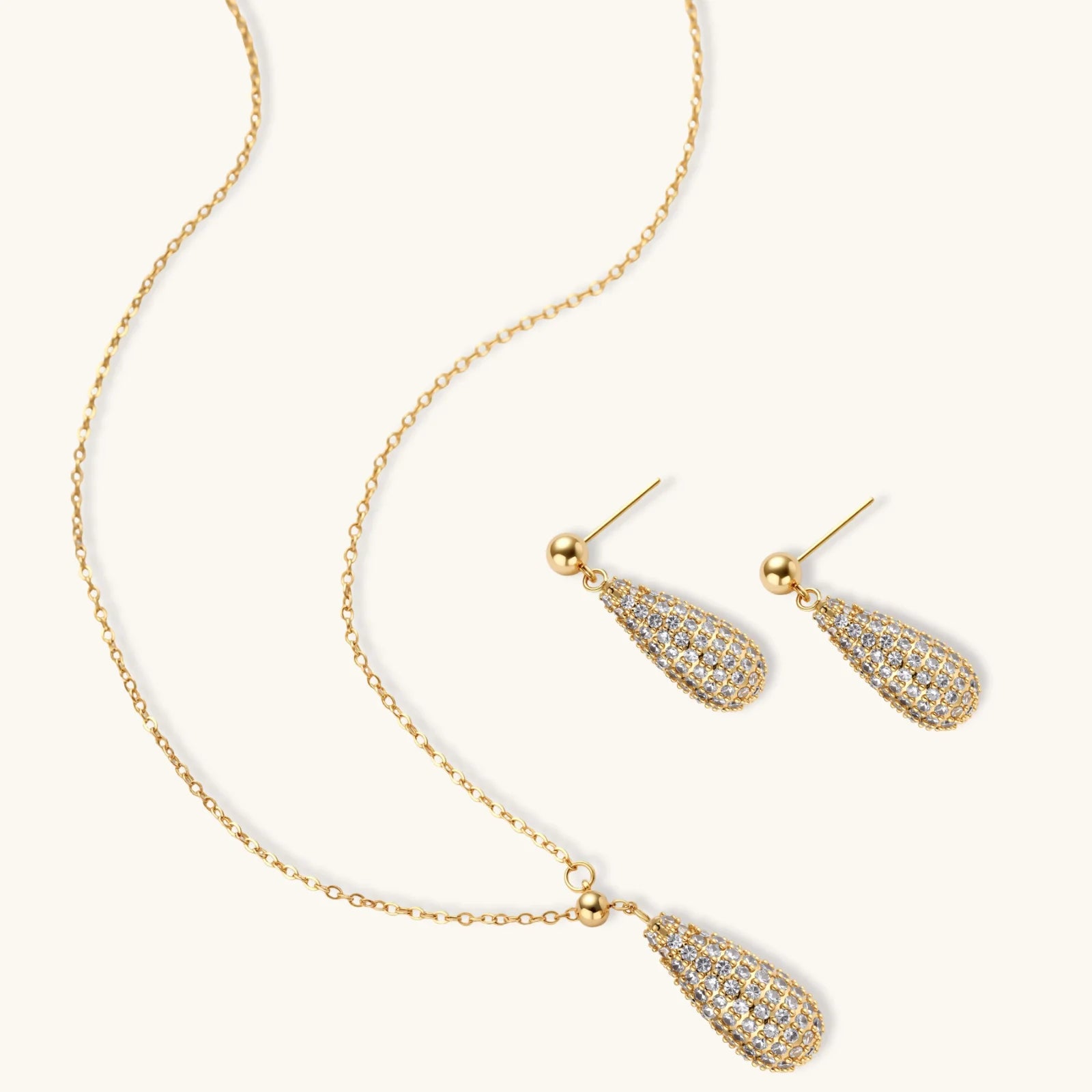 Goldenes Luxus-Kristall-Set
