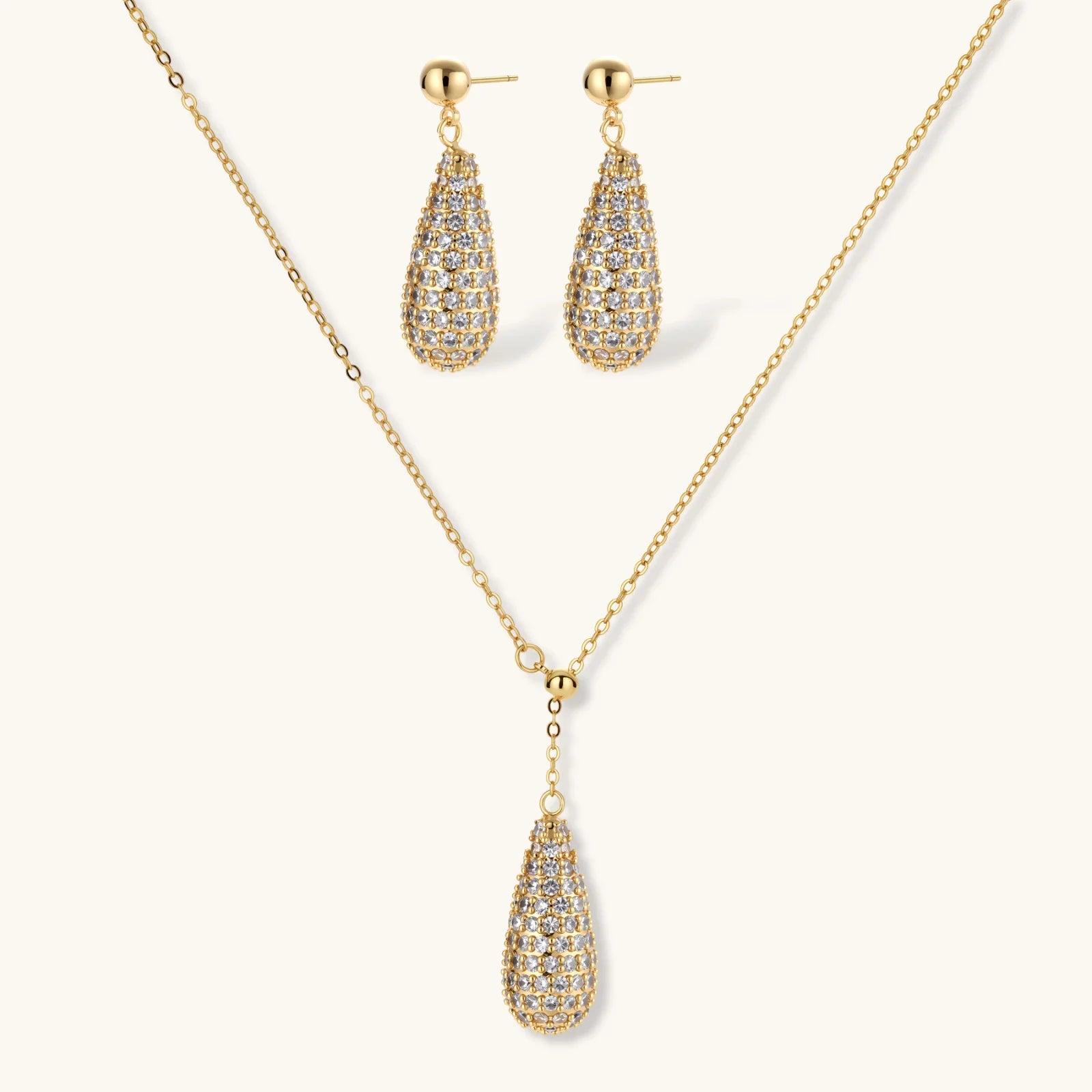 Goldenes Luxus-Kristall-Set