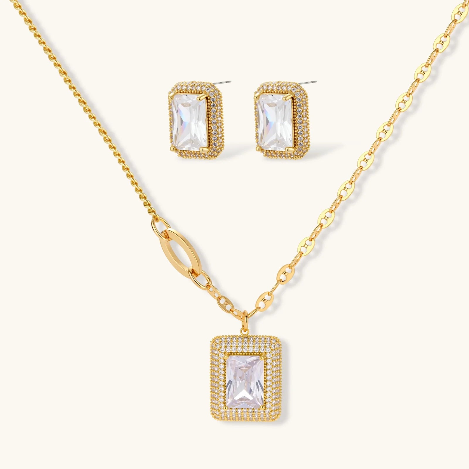 Smaragdschliff Halo Set