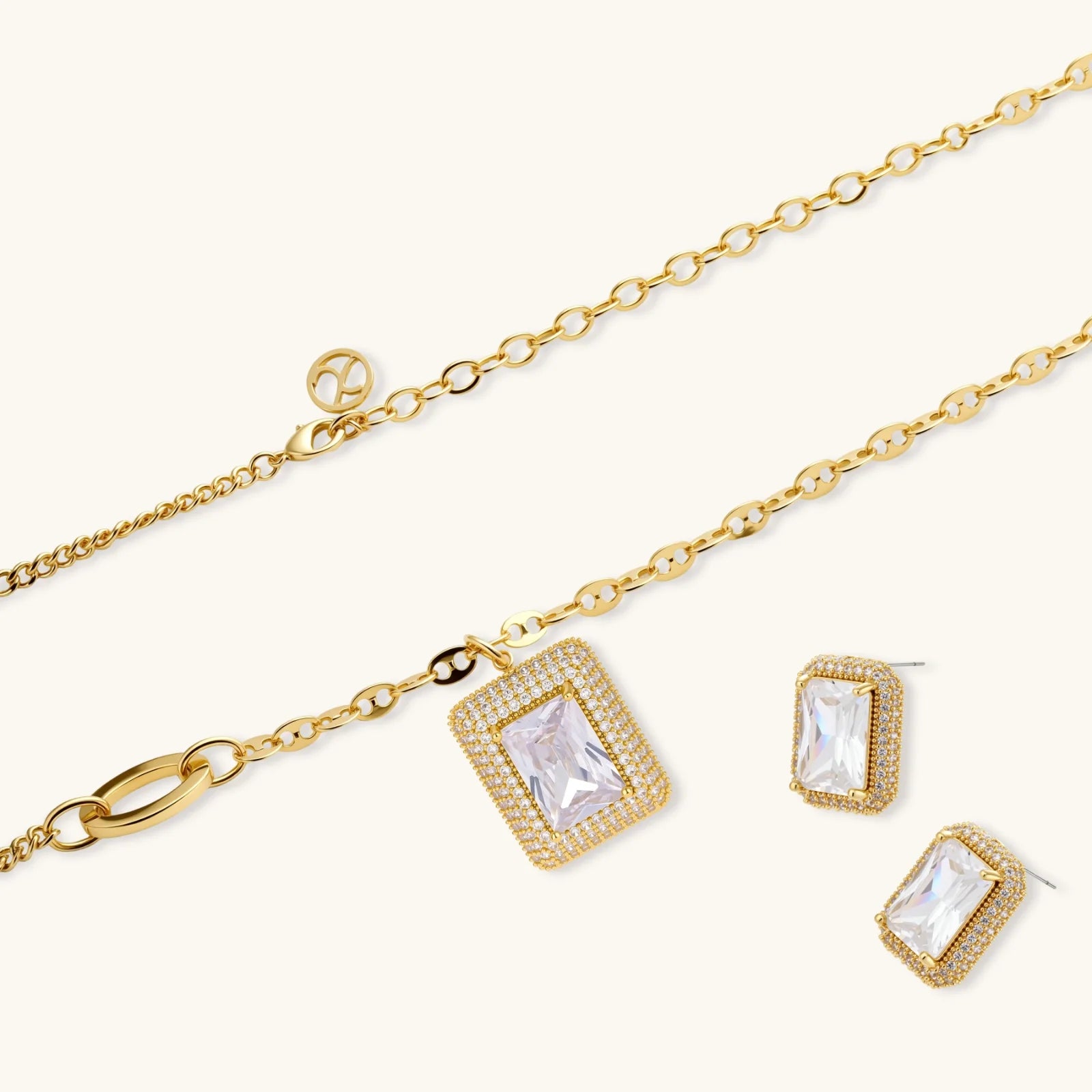 Smaragdschliff Halo Set