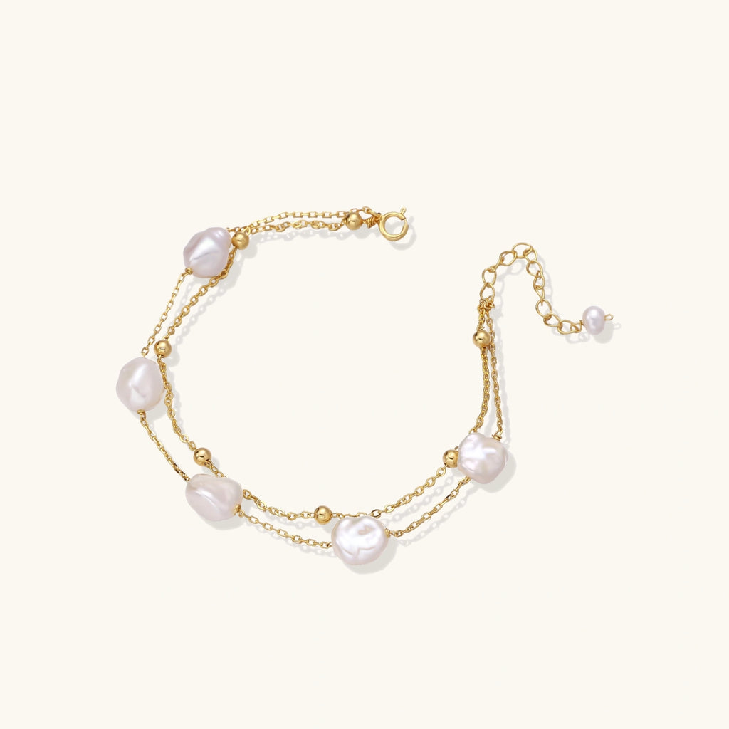 Barock-Perlen Layered-Armband