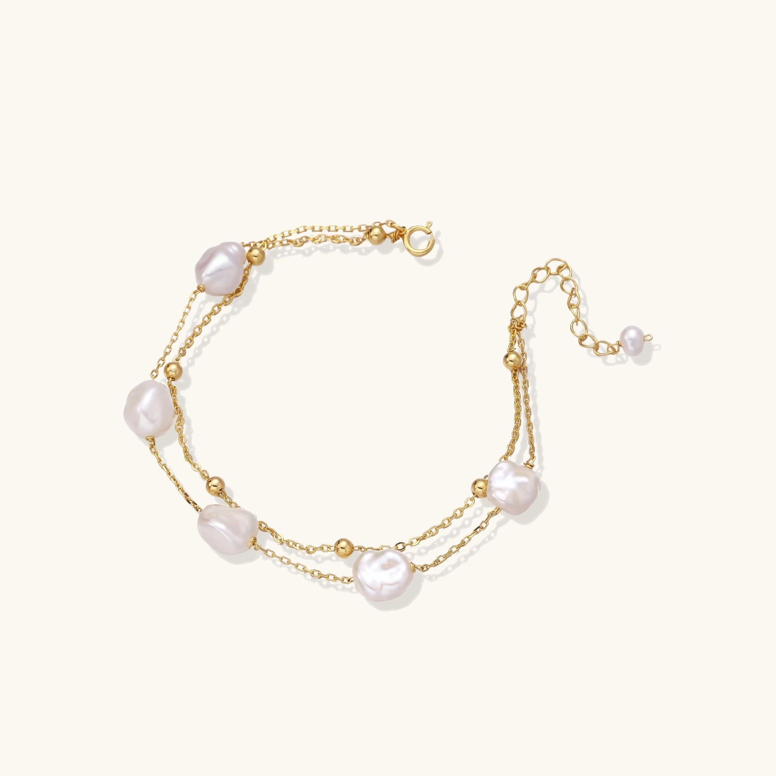 Barock-Perlen Layered-Armband