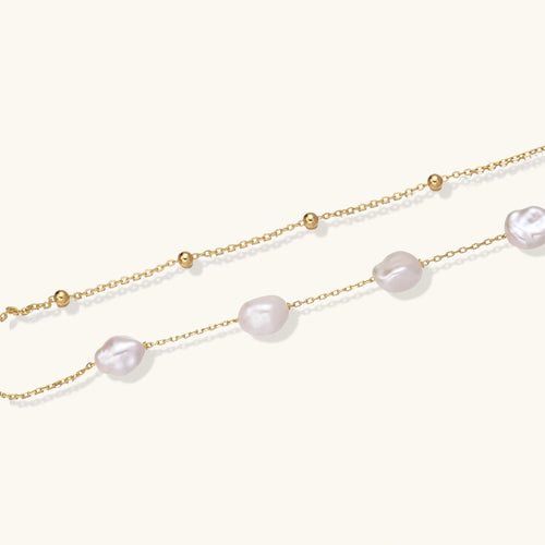 Barock-Perlen Layered-Armband