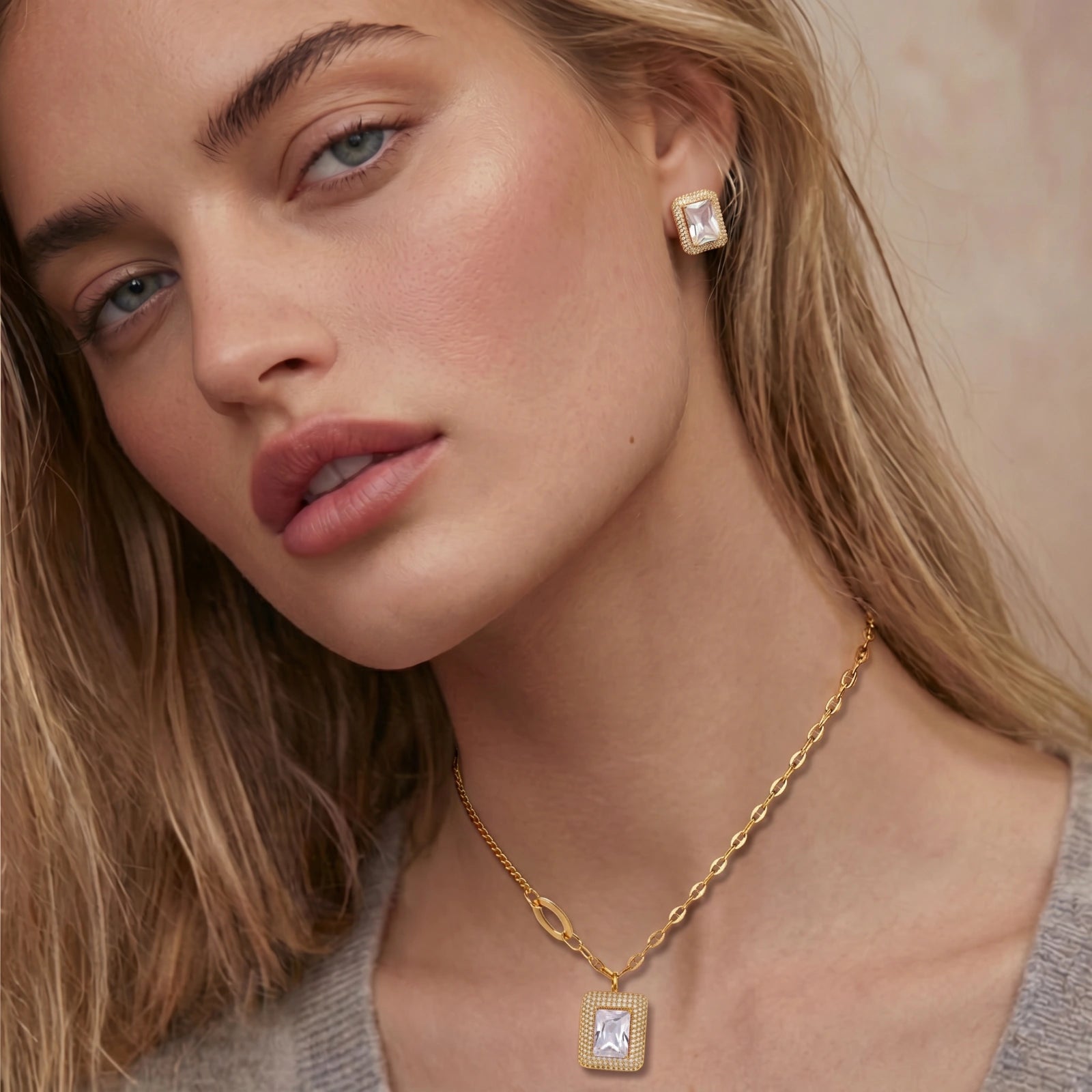 Smaragdschliff Halo Set